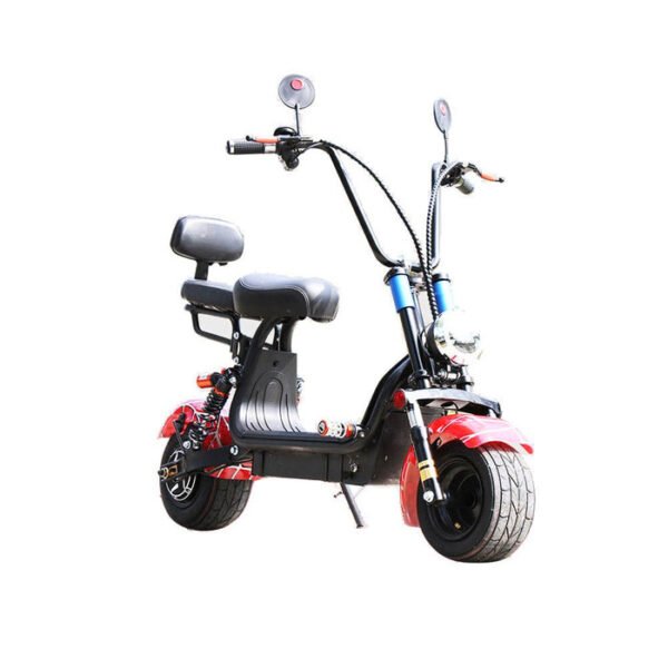 CRONY Adult Two Seat Electric Scooter With Wide Tires And Eye-Catching Red Design