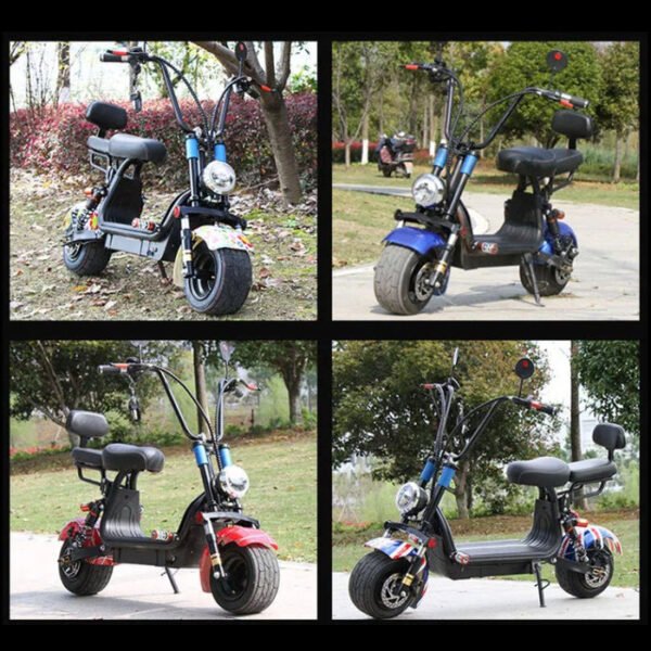 CRONY Adult Two Seat Electric Scooter With Wide Tires And Eye-Catching Red Design - Image 13