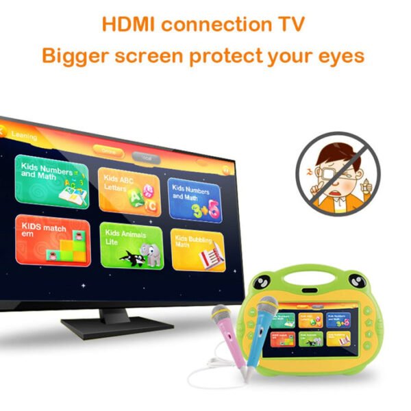 P06 7-Inch Android Kids Tablet with SIM Slot Karaoke Video Learning Educational Toy - Red - Image 9