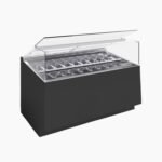 CIAM Gelato Showcase with Heated Straight Glass and Lift-Up Top – 18 Pan Capacity