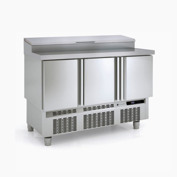 CORECO GN 1/1 Refrigerated Counter – Salad Prep Station with Fixed Topping Rail