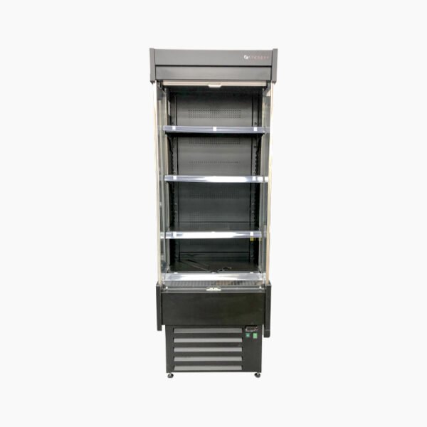 CORECO Refrigerated Display – Black Exterior and Interior with Glass Front Merchandising Design