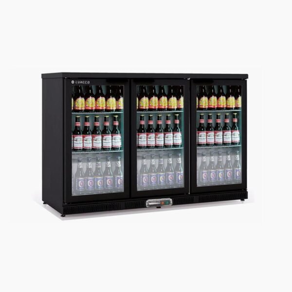 CORECO ERH-350-L Back Bar Cooler – 3 Door Beverage Display Refrigerator