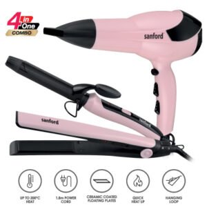 SANFORD 4-in-1 Hair Care Combo Multifunctional Hair Styling Tools Set