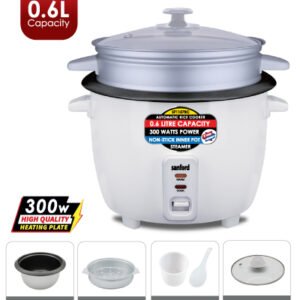 SANFORD 0.6L Rice Cooker with Compact Body and Easy Operation Panel