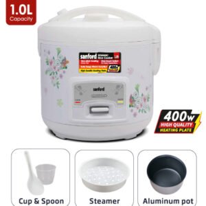 SANFORD 1.0L Rice Cooker with Transparent Lid and Automatic Cooking Control