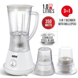 SANFORD 1.0L Blender with Quick Blend Technology and Safety Lid Lock