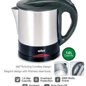 SANFORD 1.0L Electric Kettle with Compact Design and Quick Boil Function