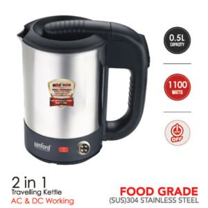SANFORD 0.5L Mini Electric Kettle with Travel-Friendly Design and Quick Heating