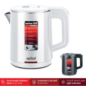 SANFORD 0.8L Electric Kettle with Auto Shut-Off and Stainless Steel Interior