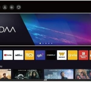 JVC 43-Inch 4K UHD Smart TV – VIDAA OS, 2025 Model, Edgeless Design, Bluetooth Remote, Dolby Audio, Voice Control, HDMI/USB, Black