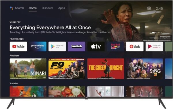 JVC 85-Inch 4K UHD QLED Google TV – Edgeless Design, Dolby Audio, Chrome cast Built-In, Bluetooth Voice Remote, 2025 Model LT-85NQ7145 - Image 3