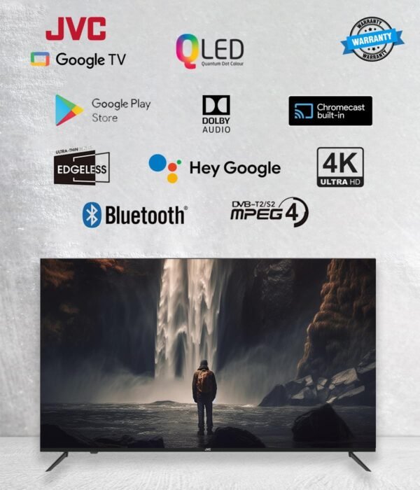 JVC 85-Inch 4K UHD QLED Google TV – Edgeless Design, Dolby Audio, Chrome cast Built-In, Bluetooth Voice Remote, 2025 Model LT-85NQ7145 - Image 4