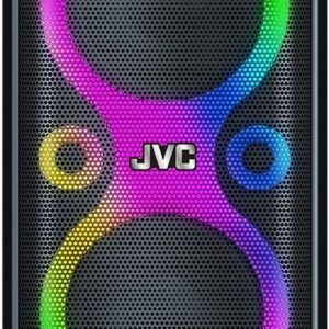 JVC XS-N4112PB Portable Bluetooth Party Speaker – 800W PMPO, Dual Woofers, Wireless Mic, Remote Control, USB/FM/AUX, Rechargeable Battery, Black