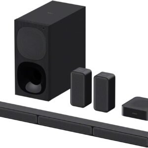 Sony 5.1ch Dolby Digital Soundbar System with Wireless Rear Speakers & Subwoofer – 600W, HDMI ARC, Bluetooth, Black (HT-S40R)