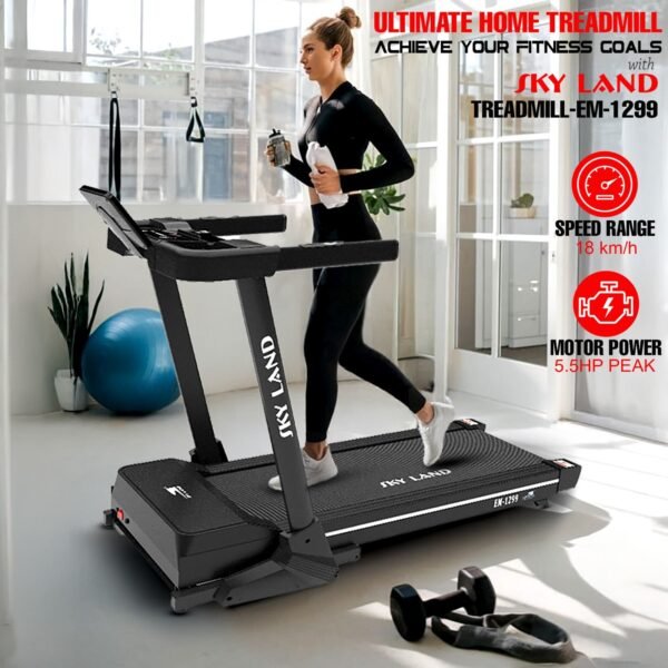 Sky Land Foldable Treadmill With Auto Incline, Bluetooth, 3.0HP Motor, App Compatibility And Display - Image 3