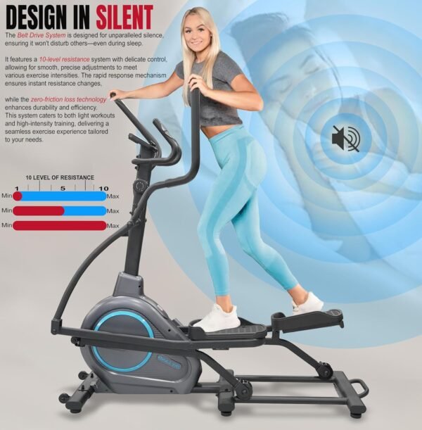 Sky Land Elliptical Trainer With 10-Level Magnetic Resistance And 6KG Flywheel – 110KG Capacity - Image 6