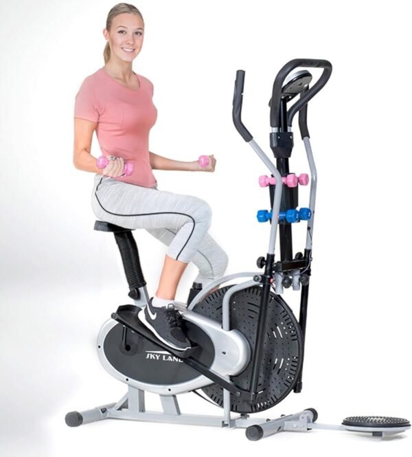 Sky Land 4-in-1 Orbitrac Elliptical Trainer With Barbell, Twister, And Spin Bike Combination - Image 2