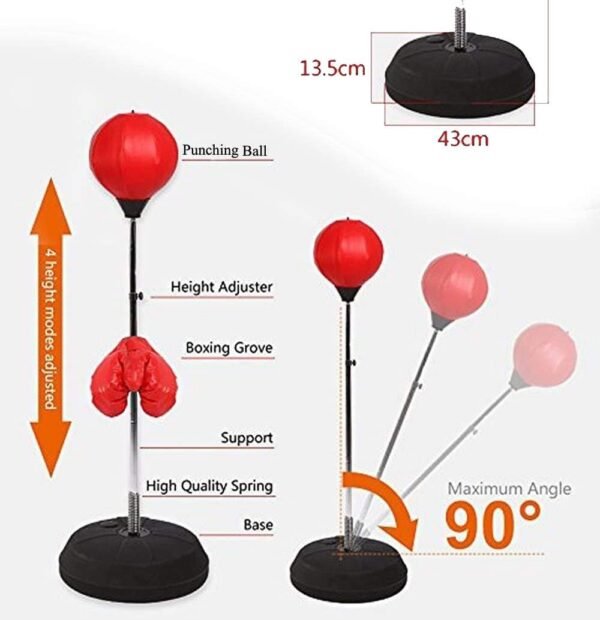 Sky Land Adjustable Boxing Trainer Punching Stand – Professional Free Standing Red Bag Frame - Image 2