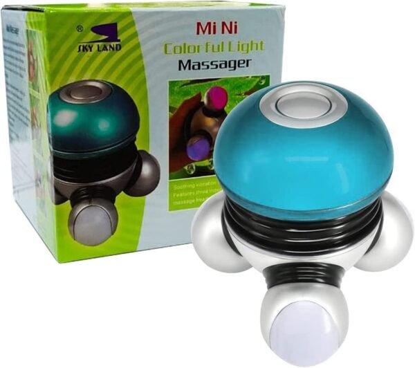 Sky Land Handheld Mini Massager With Colored Light – Blue Portable Massager For Whole Body