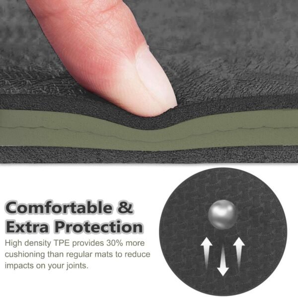Sky Land Anti-Slip TPE Yoga Mat With Cushioned Surface In Gray-Black For Comfortable Workout - Image 7
