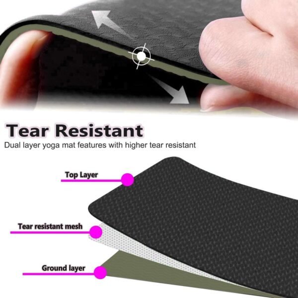 Sky Land Anti-Slip TPE Yoga Mat With Cushioned Surface In Gray-Black For Comfortable Workout - Image 9