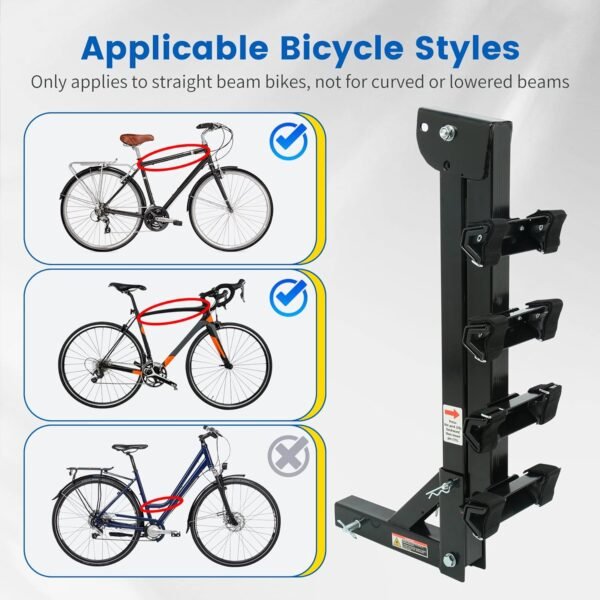 Maxxhaul Hitch Mount 4-Bike Rack For SUV, Cars, Trucks Or Minivans – Heavy Duty Black - Image 4
